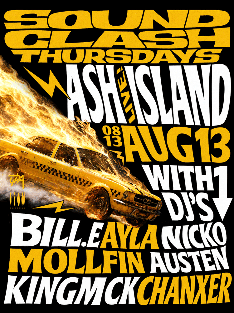 SOUNDCLASH THURSDAY‘S live ASH ISLAND promotional image 1