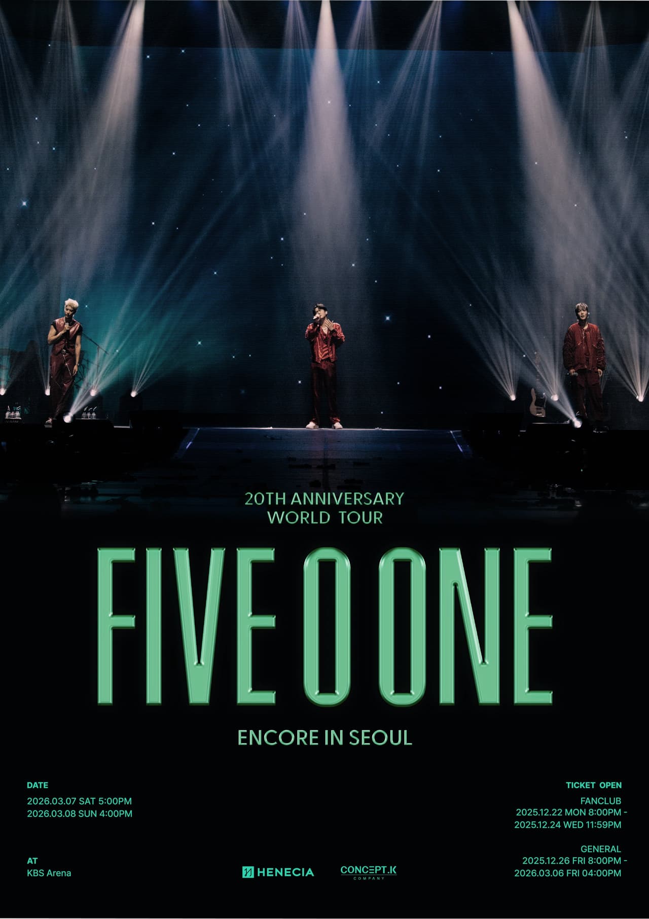 FIVE O ONE: 20th Anniversary World Tour [서울 (앵콜) ] 공연 포스터